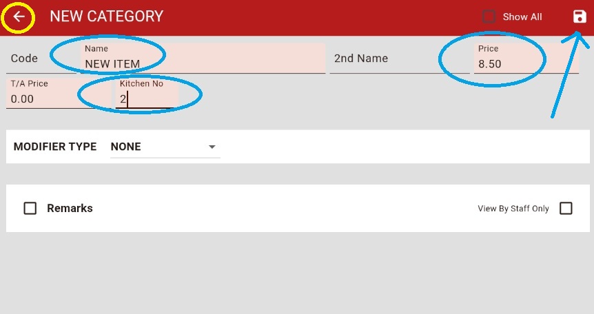 Item details form